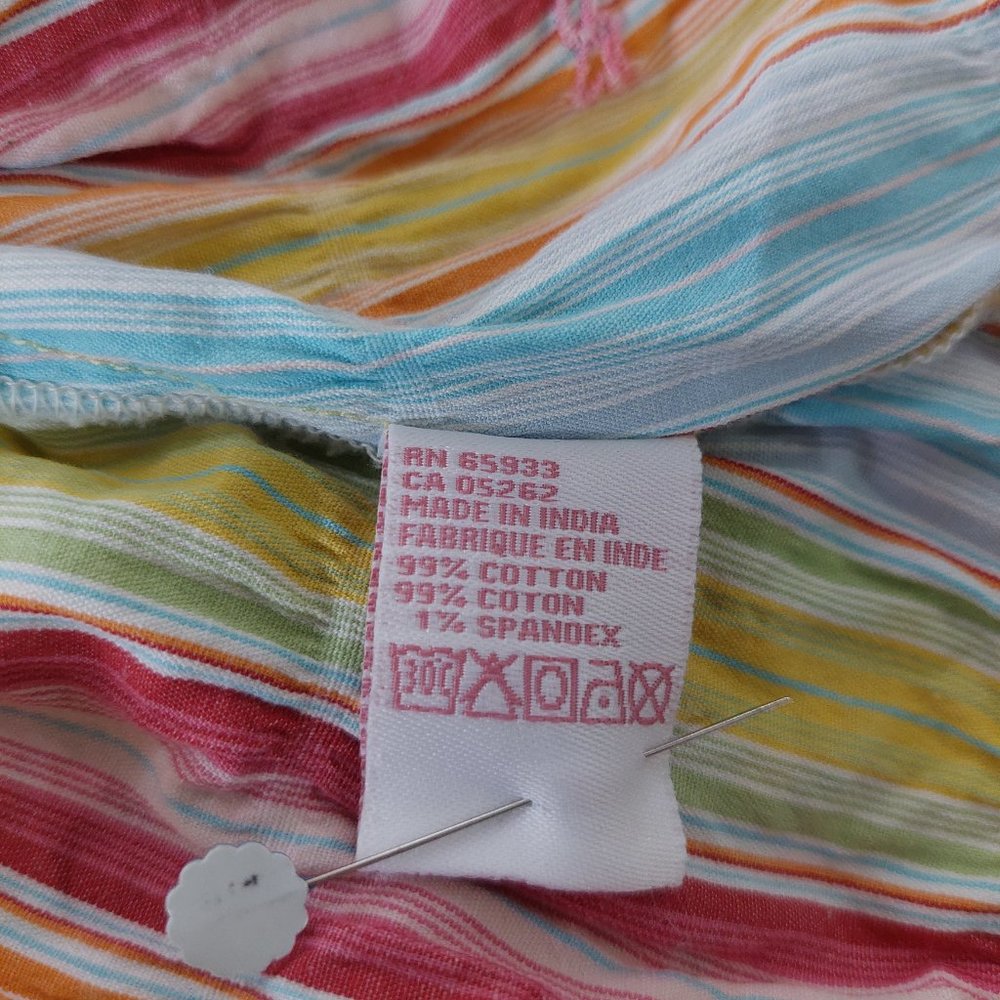 Vintage Point Zero Colorful Stripped Wrinkled Cotton Shirt, Size S - Picture 5 of 7